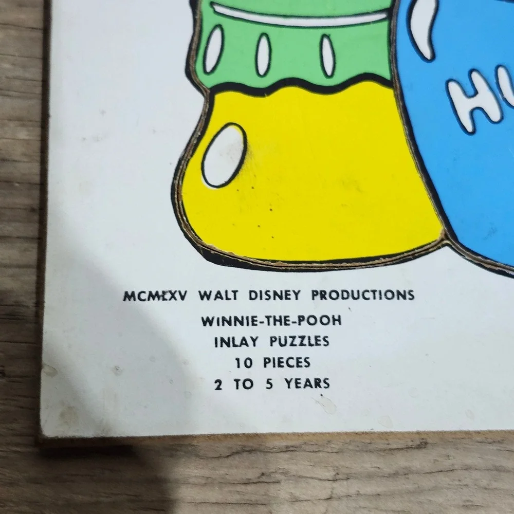 Vintage 1975 Walt Disney‎ Winnie The Pooh Inlay Puzzle Wood Toy